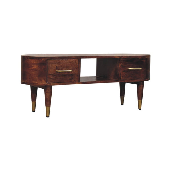 Curved Mango Wood Media Console