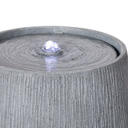 Ridged Concrete-Finish Bowl Fountain — alternate angle showing full form