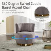 Channel-Tufted Velvet Swivel Chair