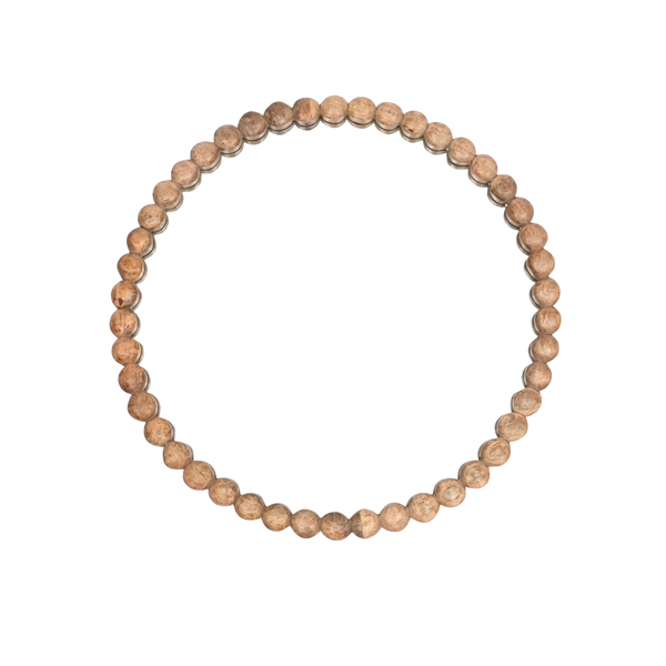 Wood Bead Round Wall Mirror
