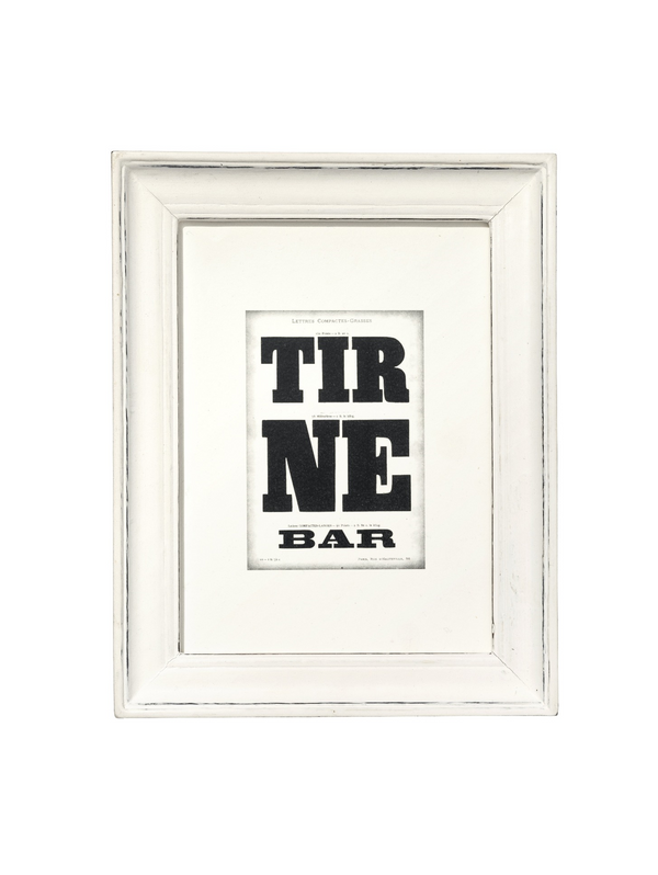 Distressed White Wood Framed Typography Print