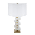 Stacked Alabaster Slab Table Lamp