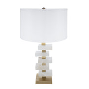 Stacked Alabaster Slab Table Lamp
