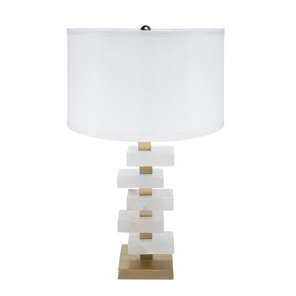 Stacked Alabaster Slab Table Lamp