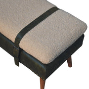 Bouclé Leather Upholstered Bench