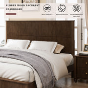 Reeded Wood Platform Bed Frame