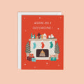 Illustrated Fireplace Holiday Card Set