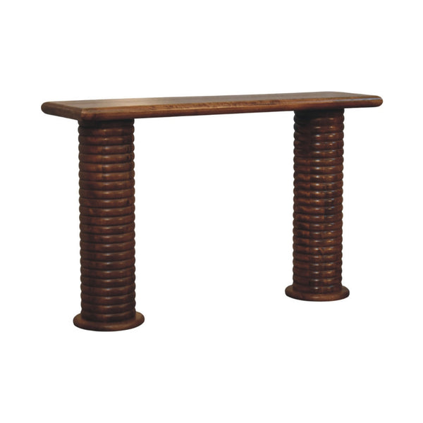 Sculpted Column Mango Wood Console Table