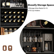 Arched Black Wood Bar Cabinet