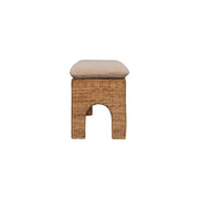 Handwoven Rattan Cushioned Bench