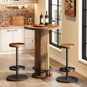 Wood-Grain Round Pub Table Set (view 4) | Roost & Roam