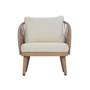 Rope-Woven Acacia Outdoor Club Chair