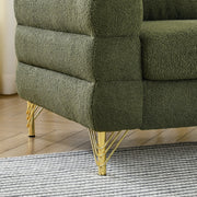Boucle Channel-Arm Three-Seat Sofa — alternate angle showing full form