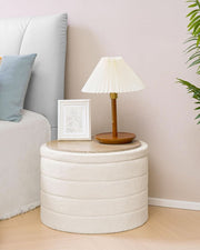 Boucle Round Storage Ottoman – ottoman (view 7) | Roost & Roam