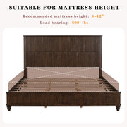Reeded Wood Platform Bed Frame