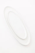Matte White Oval Lipped Serving Plate Set