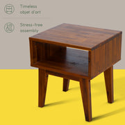 Open-Shelf Acacia Wood Nightstand