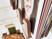 Hardwood Floating Record Display Shelf