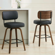 Swivel Vegan Leather Counter Stool Set