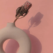 Matte Ceramic Ring Vase