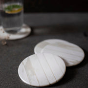 Hand-Shaped Bone Inlay Coaster Set