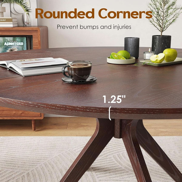 Round Walnut X-Pedestal Dining Table