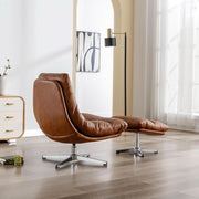 Tufted Faux Leather Swivel Chair Set – chair (view 7) | Roost & Roam