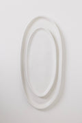 Matte White Oval Lipped Serving Plate Set