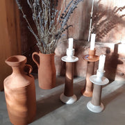 Recycled Leather Ceramic Candlestick