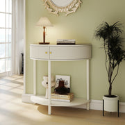 Half-Moon Fluted Console Table with Drawers