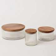 Fluted Glass Storage Jar Set