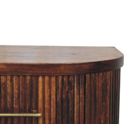 Ribbed Mango Wood Brass-Tipped Nightstand