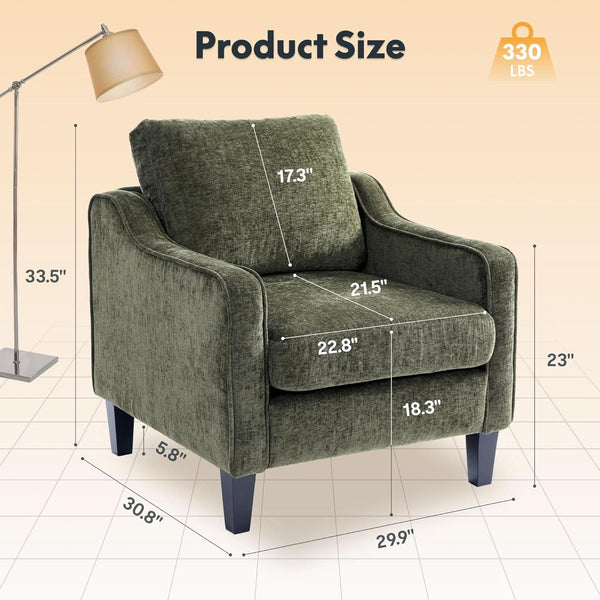 Chenille Upholstered Accent Chair – chair (view 2) | Roost & Roam