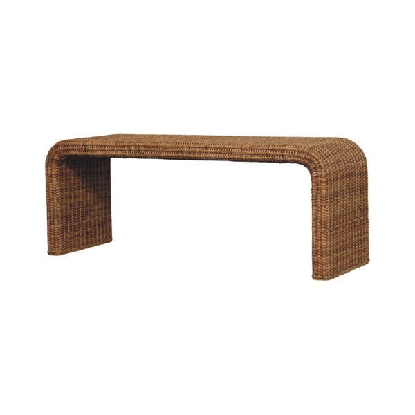 Woven Rattan Waterfall Bench