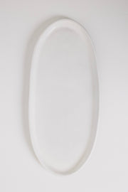 Matte White Oval Lipped Serving Plate Set