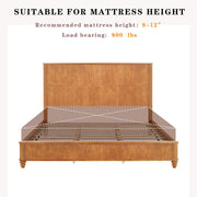 Reeded Wood Platform Bed Frame