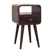 Curved Mango Wood Mini Nightstand