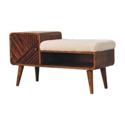 Carved Mango Wood Storage Bench
