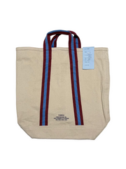 Recycled Canvas Striped Belt-Handle Tote
