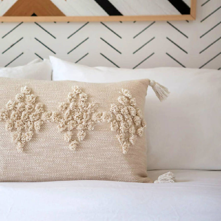 Tufted Cotton Lumbar Pillow