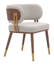 Faux Leather Dining Chair with Walnut & Gold Legs