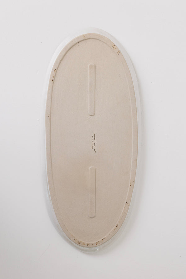 Matte White Oval Lipped Serving Plate Set