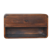 Curved Mango Wood Floating Nightstand