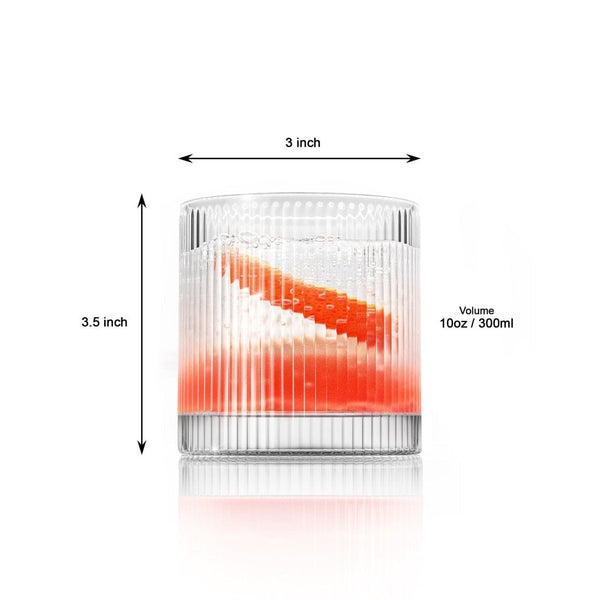 Ribbed Clear Glass Tumbler Set