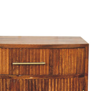 Fluted Mango Wood Bedside Cabinet