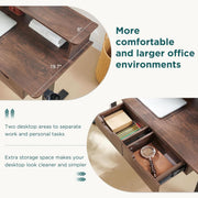 Dark Walnut L-Shape Electric Standing Desk – home office set (view 5) | Roost & Roam