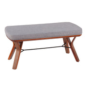 Mid-Century Upholstered Wood Bench
