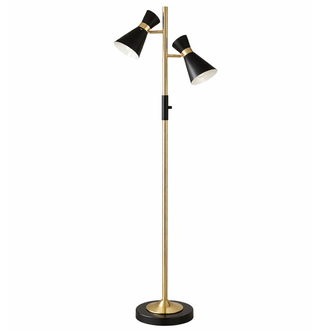 Axis Black and Gold Floor Lamp with Four-Way Switch
