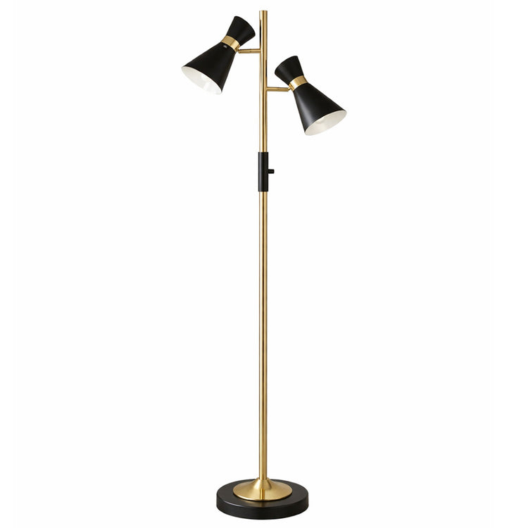 Axis Black and Gold Floor Lamp with Four-Way Switch