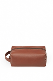 Leather-Grain Zip Toiletry Bag